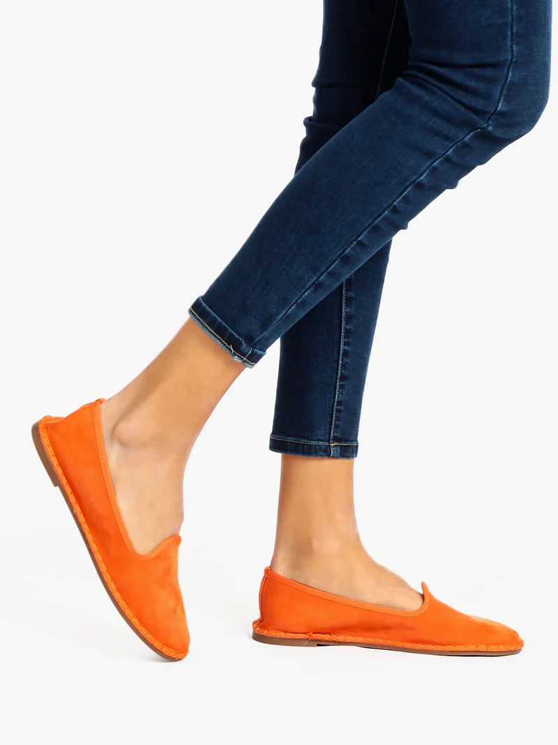 Espadrillas scamosciate donna - arancione