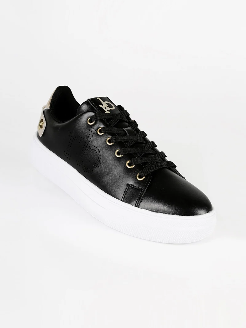 Sneakers donna stringate - nero