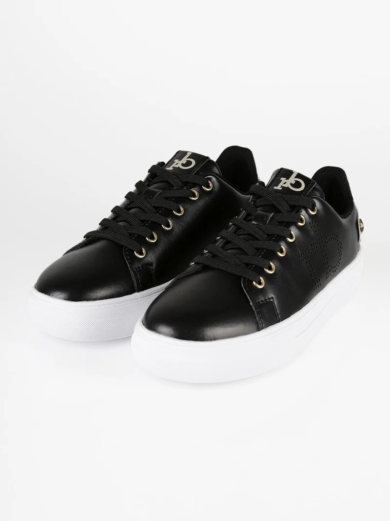Sneakers donna stringate - nero