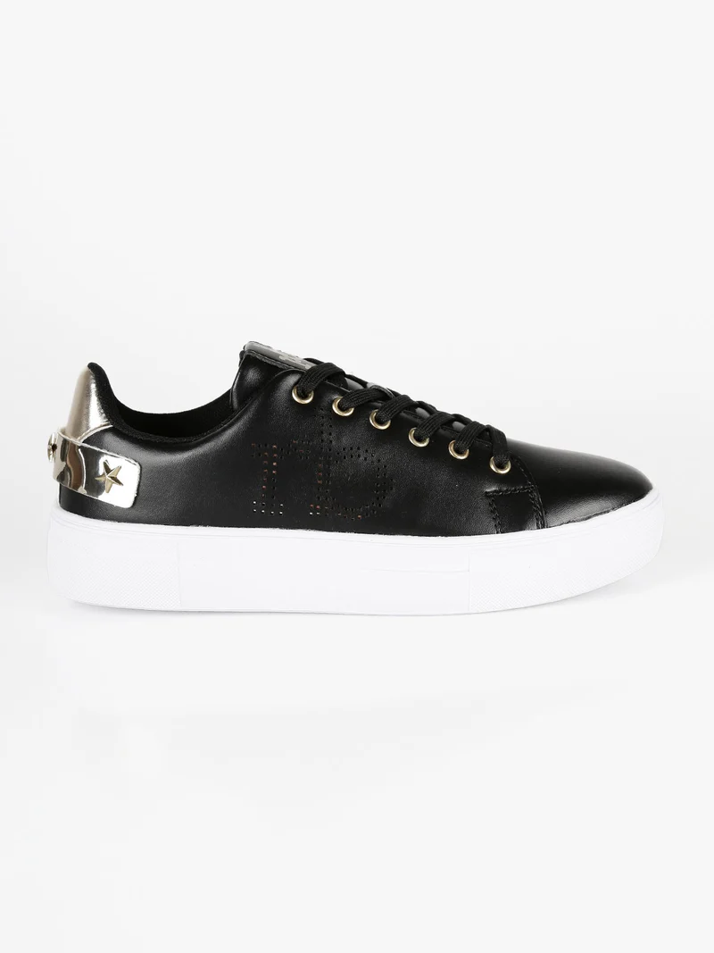 Sneakers donna stringate - nero