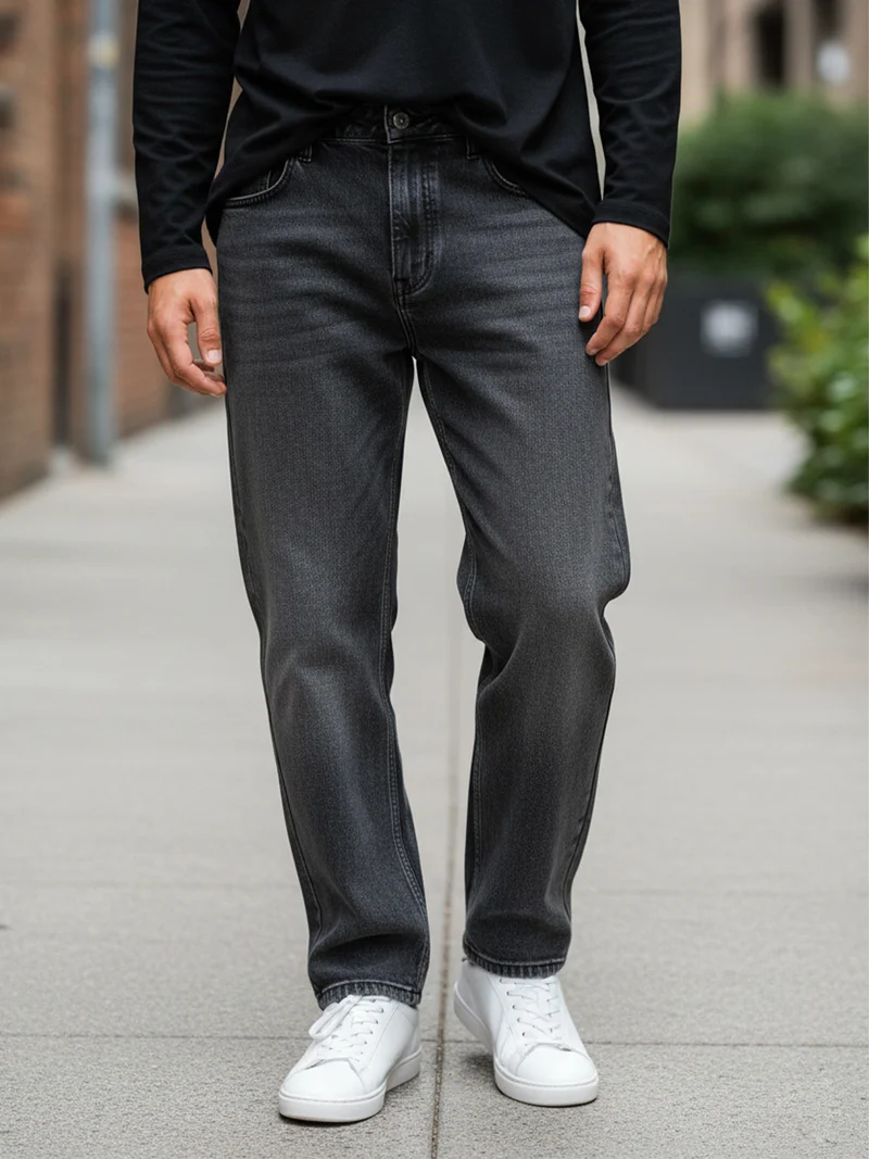 Jeans da uomo baggy - grigio