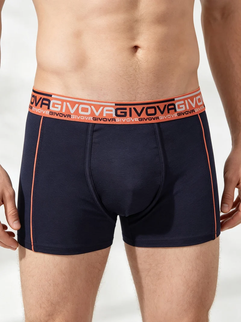 Boxer uomo in cotone bielastico - blu scuro