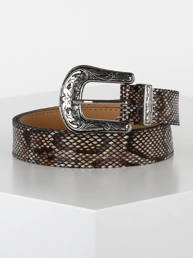 Cintura animalier - marrone