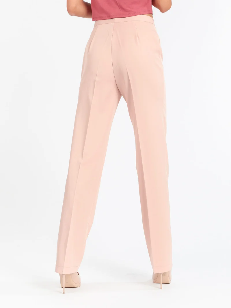 Pantaloni classici da donna a gamba dritta - rosa
