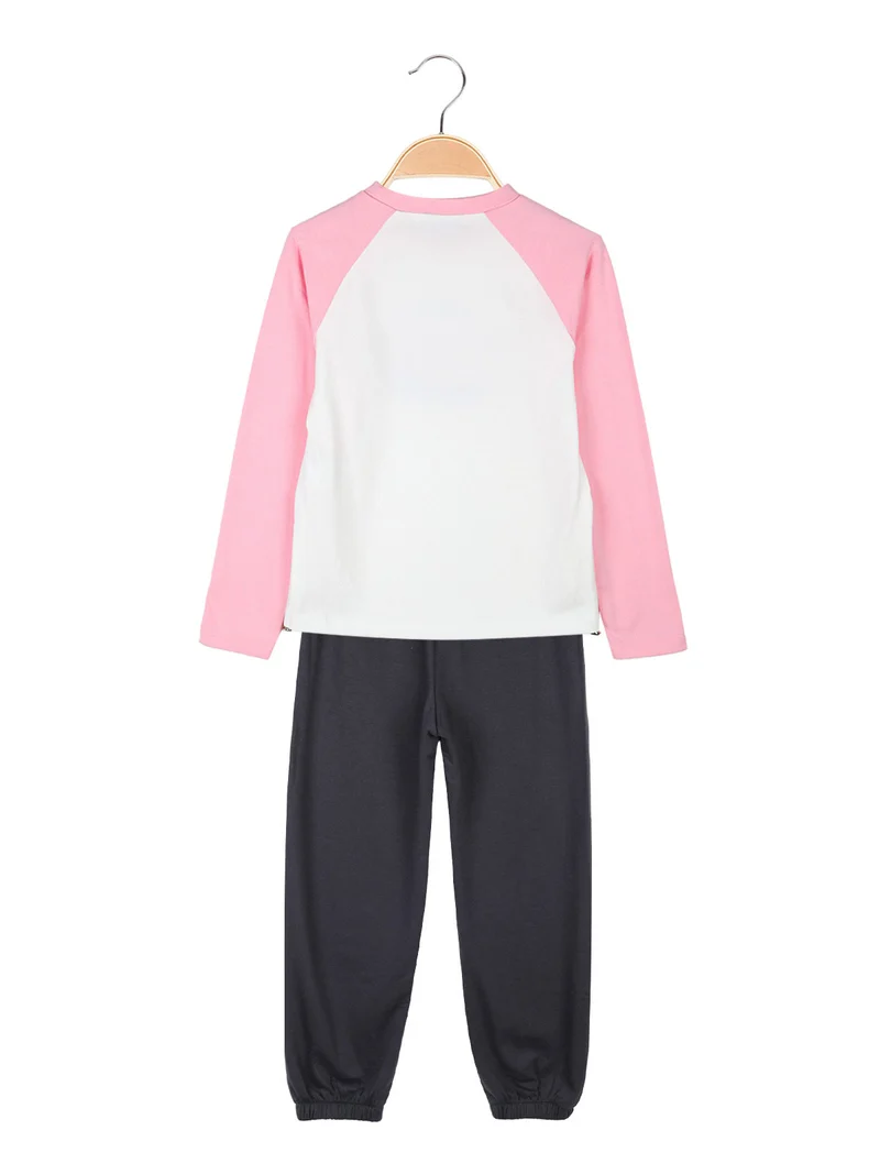 Completo 2 pezzi da bambina maglietta + pantaloni - rosa