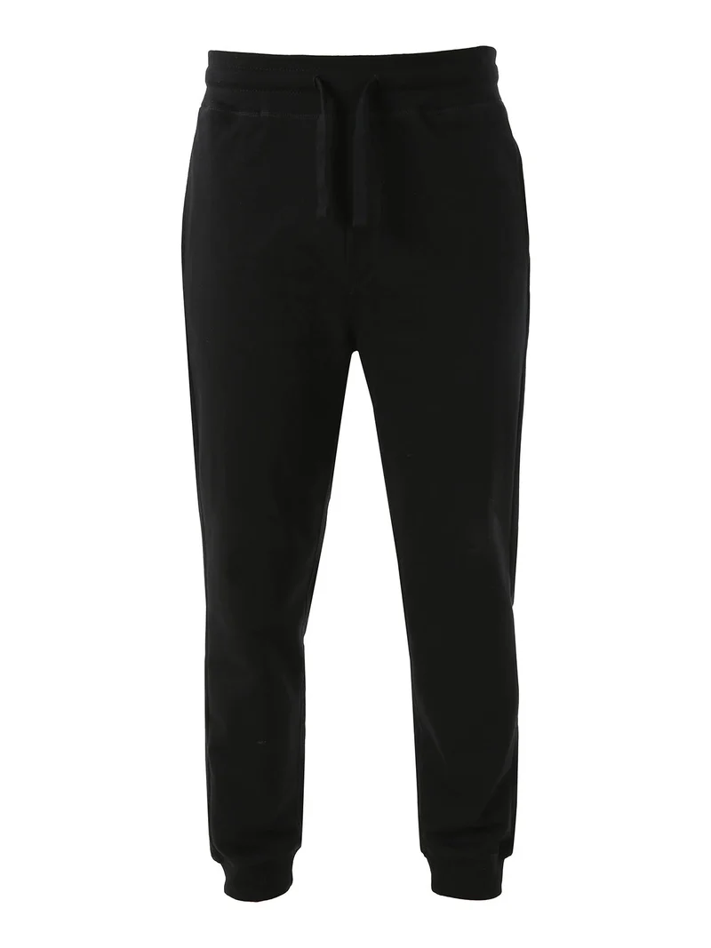 Pantaloni tuta da uomo con coulisse e polsini - nero