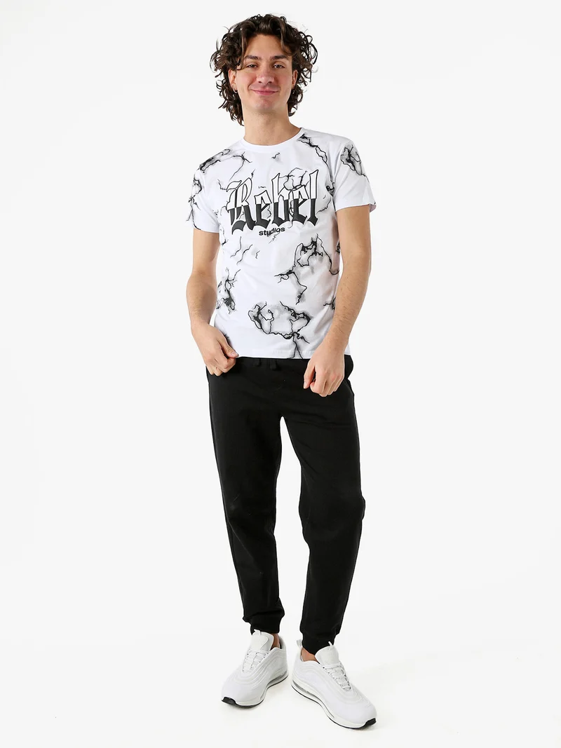 Pantaloni tuta da uomo con coulisse e polsini - nero