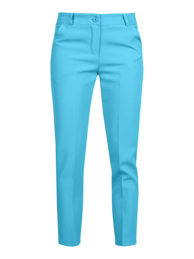 Pantaloni classici da donna a sigaretta - azzurro