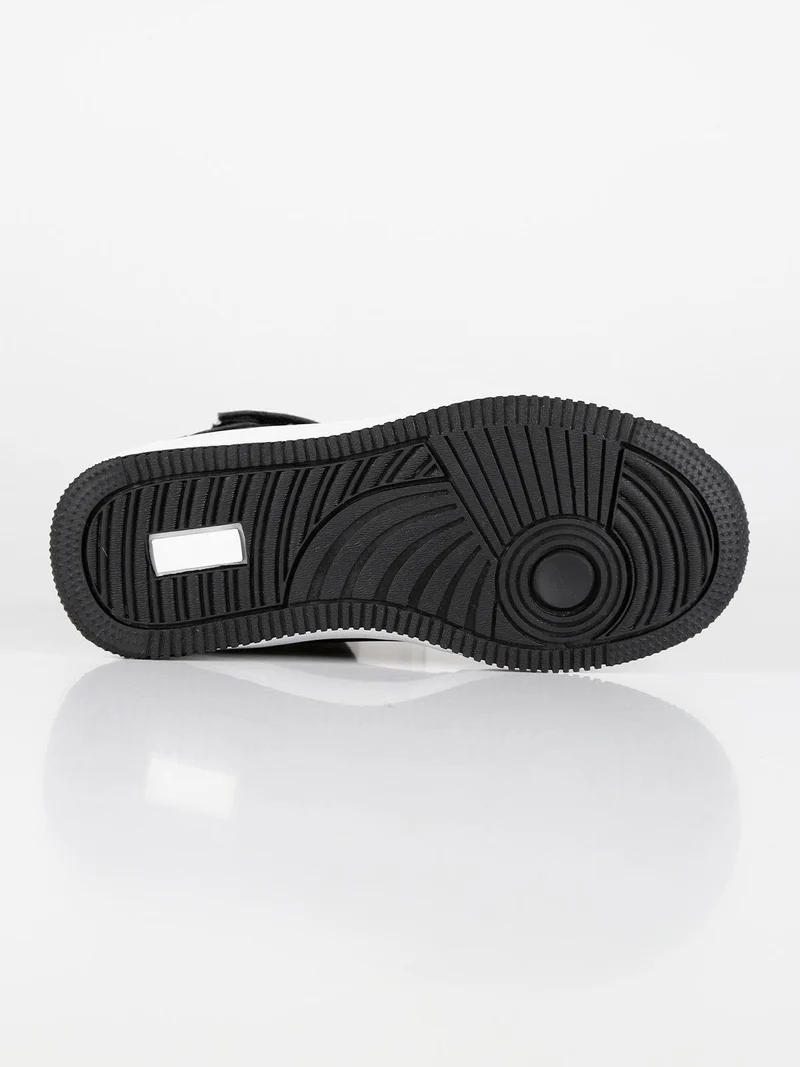 Sneakers alte con strappo in ecopelle - nero