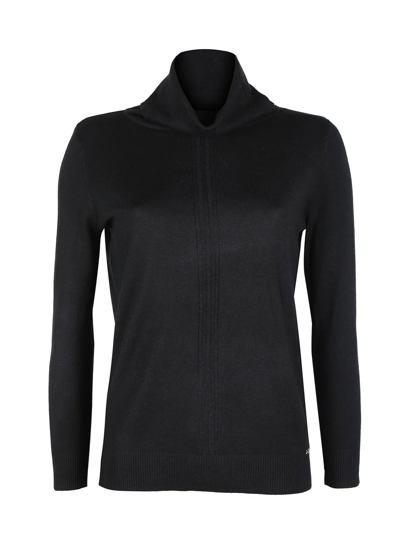 Dolcevita donna in maglia tinta unita - nero