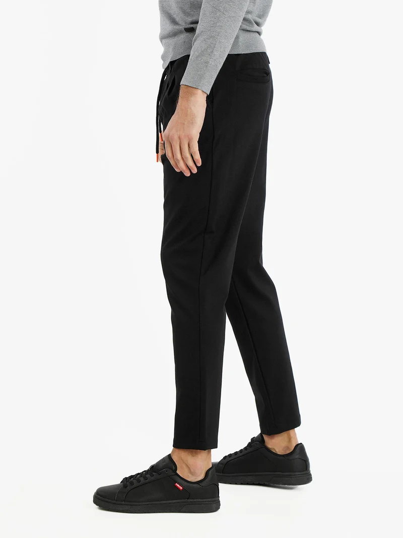 Pantaloni da uomo con coulisse - nero