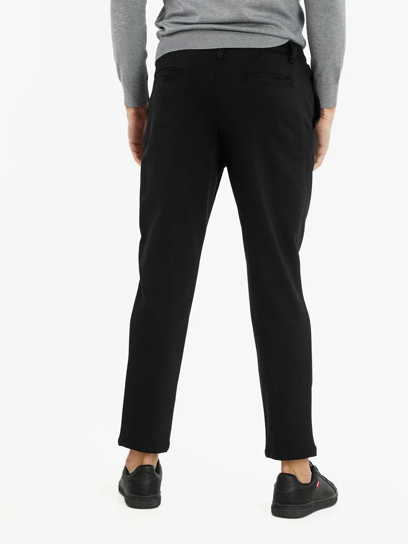 Pantaloni da uomo con coulisse - nero