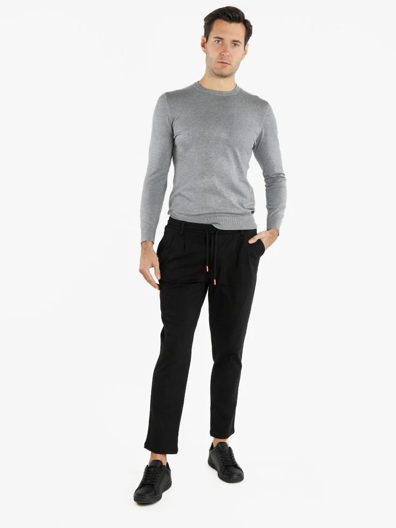 Pantaloni da uomo con coulisse - nero