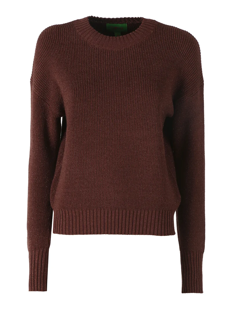 Maglione girocollo da donna lurex - moro