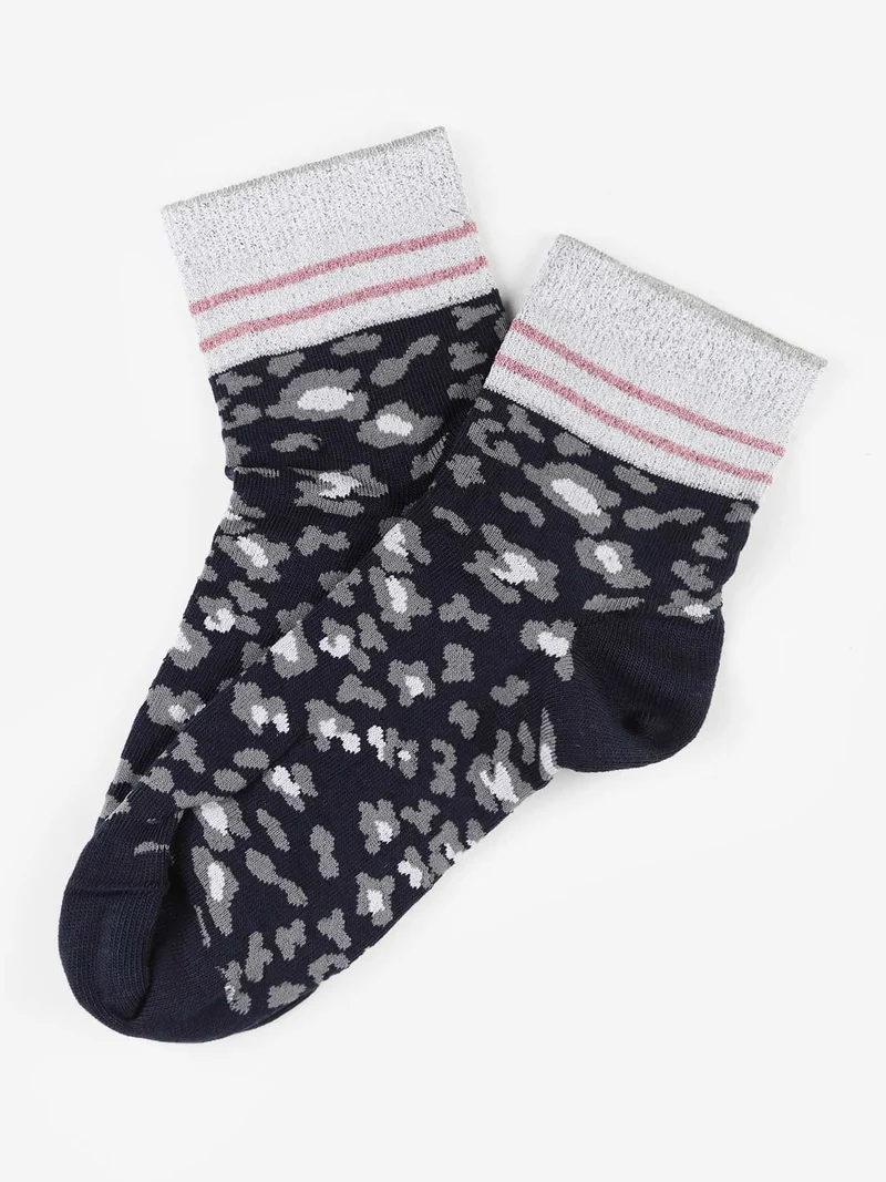 Calze corte donna animalier - blu scuro