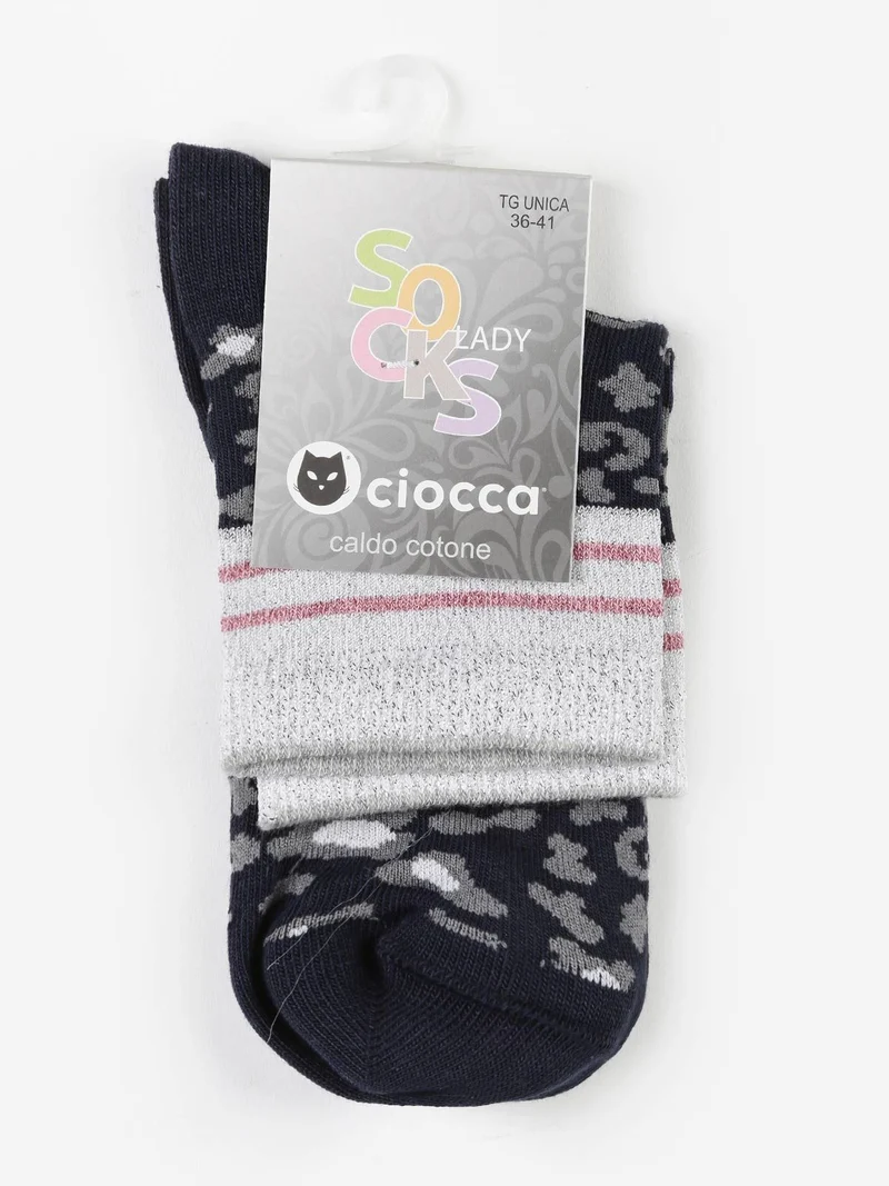 Calze corte donna animalier - blu scuro