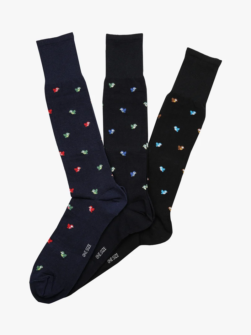 Confezione da 3 paia di calze lunghe uomo in cotone - nero