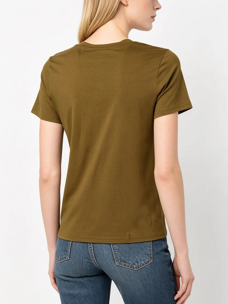 T-shirt girocollo da donna - oliva