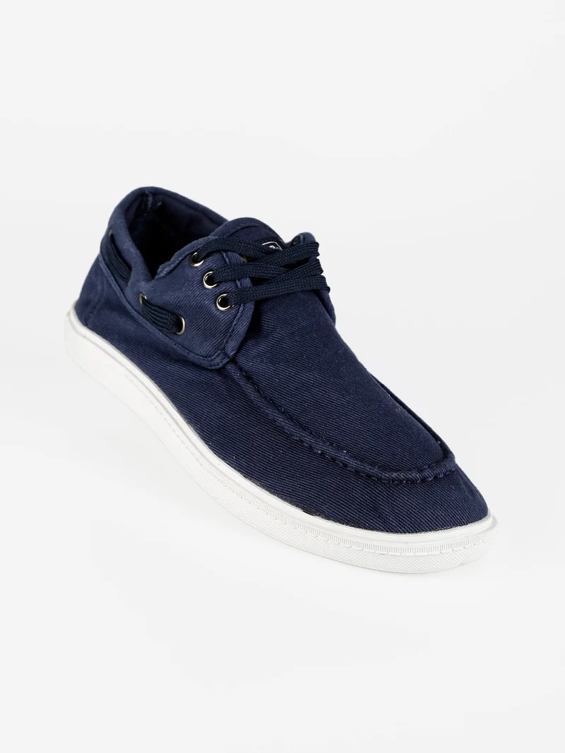 Scarpe da barca uomo in tessuto - blu scuro