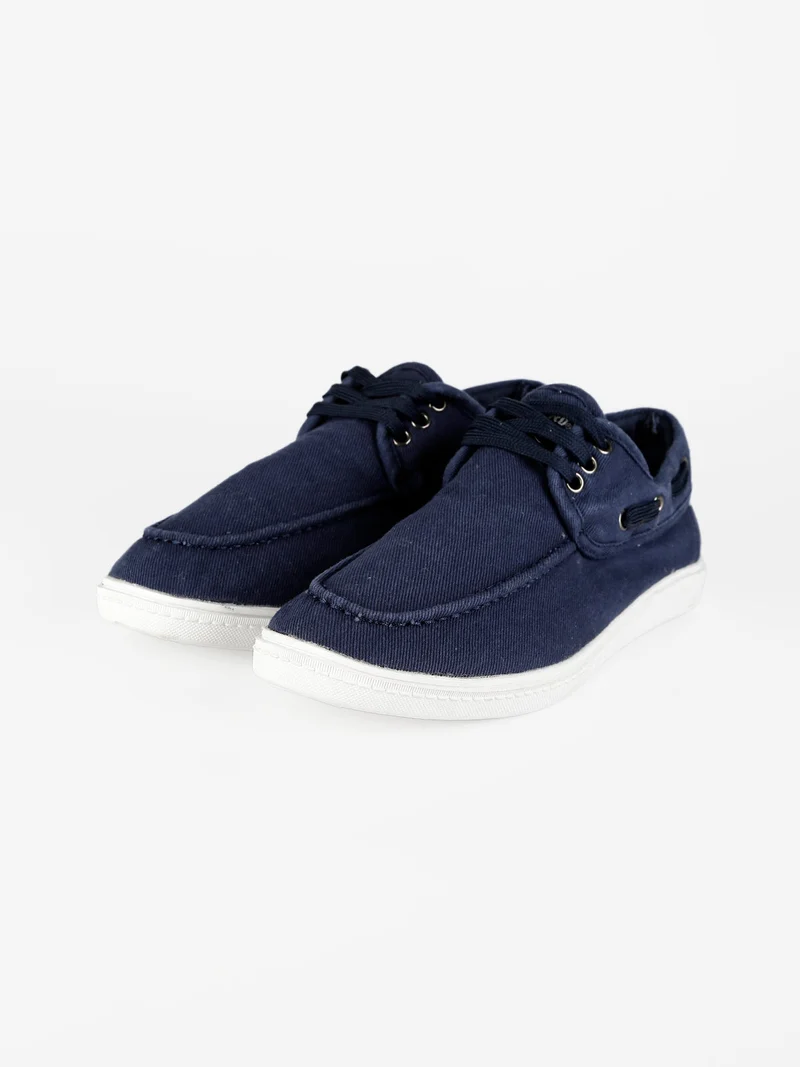 Scarpe da barca uomo in tessuto - blu scuro
