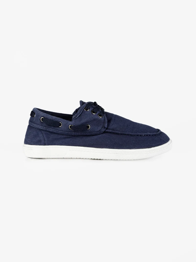 Scarpe da barca uomo in tessuto - blu scuro