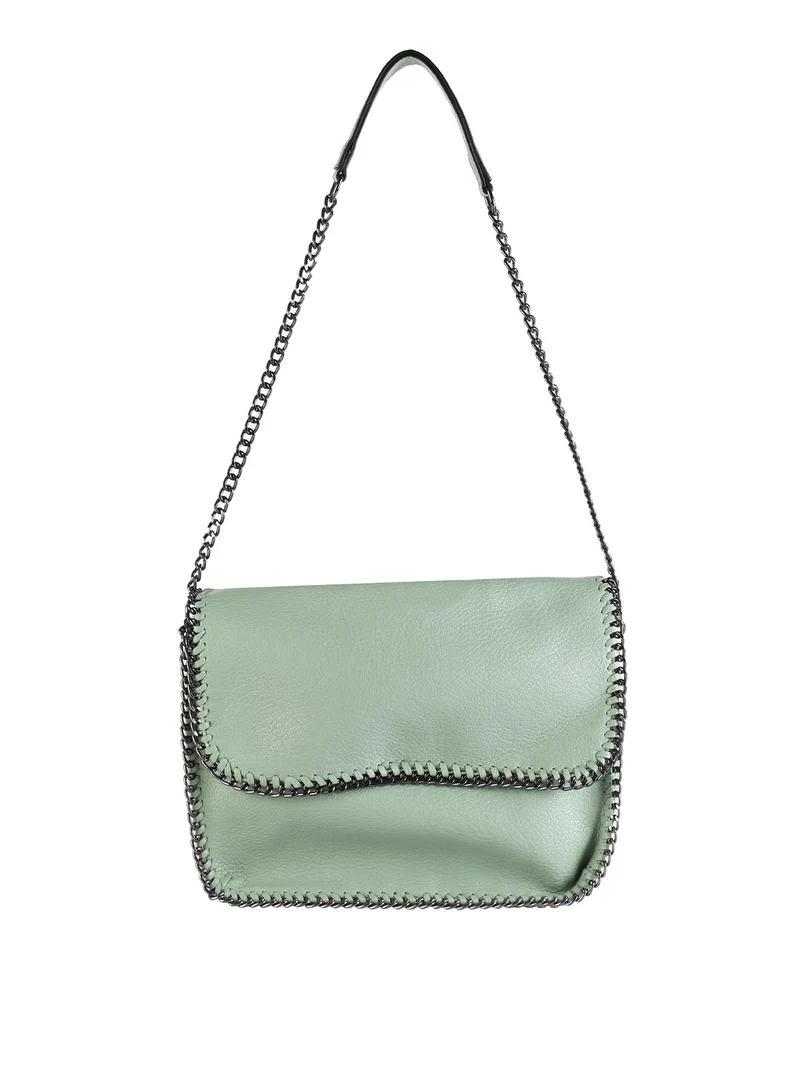 Borsa donna con manico a catena - verde