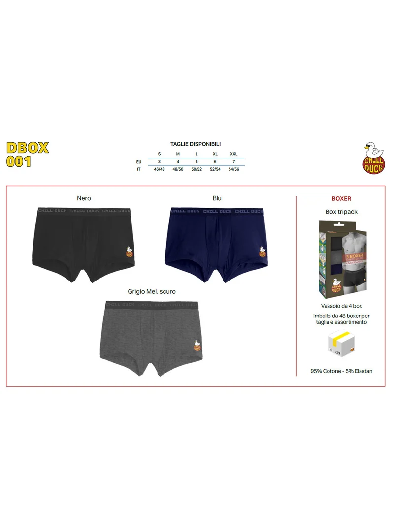Confezione da 3 boxer da uomo in cotone con stampe disegni - nero