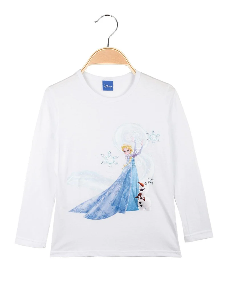 Elsa maglietta bimba a manica lunga - bianco