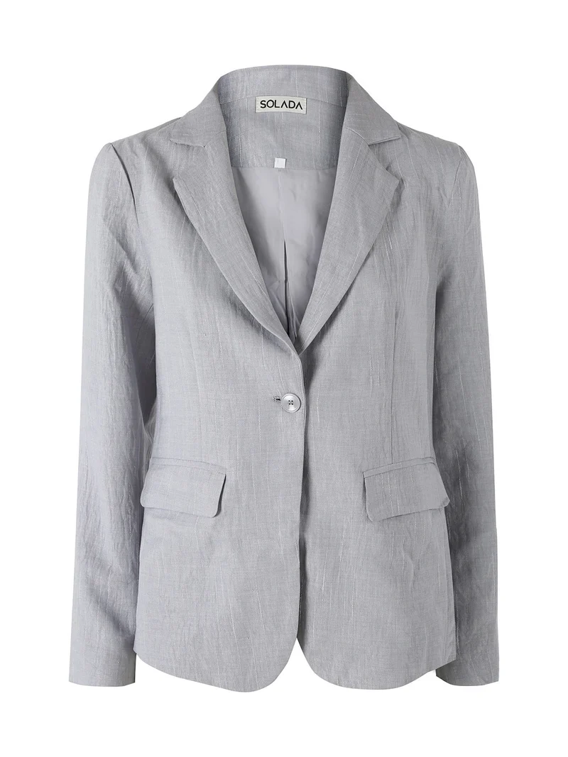 Blazer donna in misto lino e viscosa - grigio