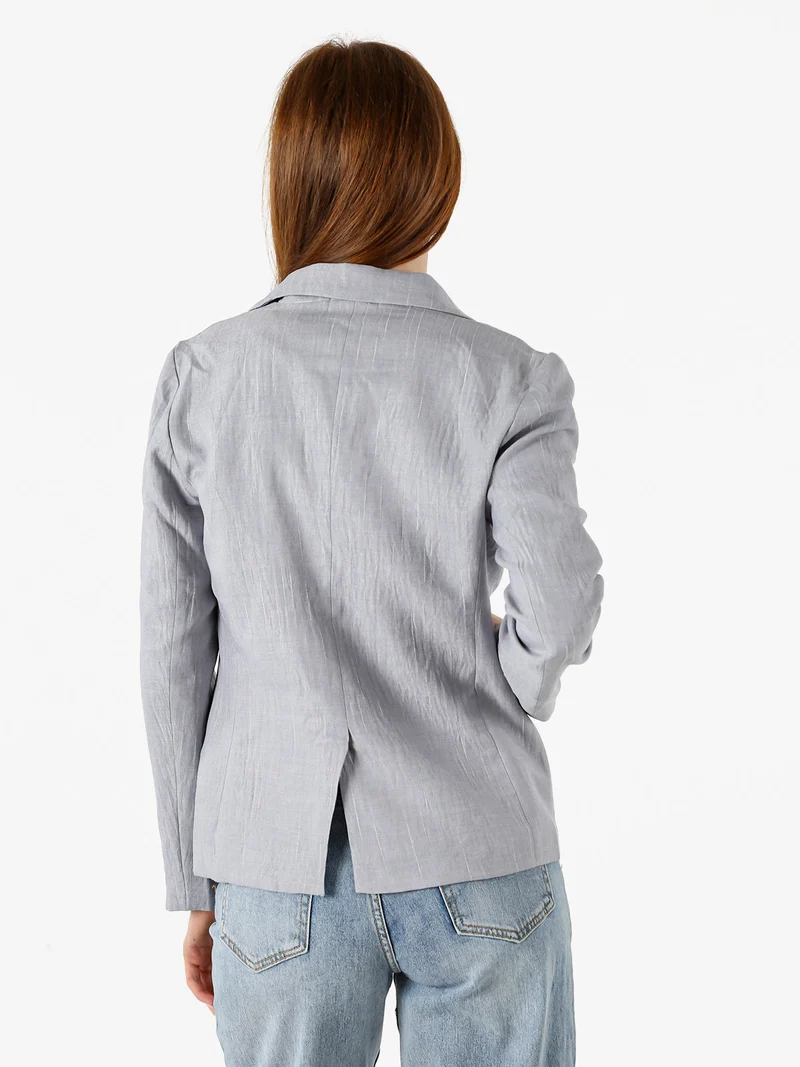 Blazer donna in misto lino e viscosa - grigio