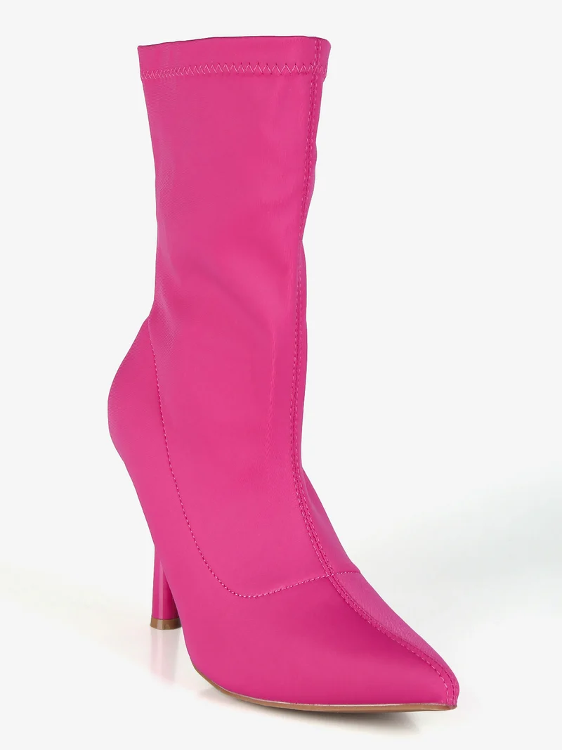 Stivaletti donna a punta - fucsia