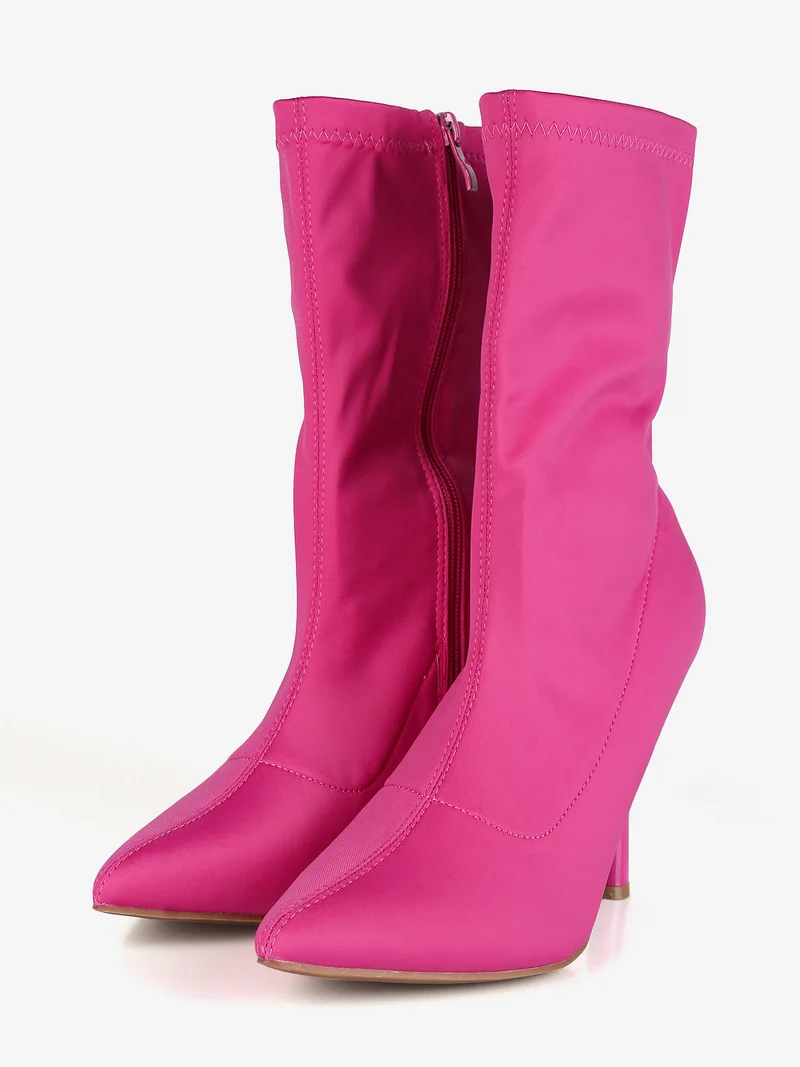 Stivaletti donna a punta - fucsia