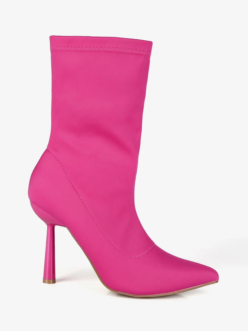 Stivaletti donna a punta - fucsia