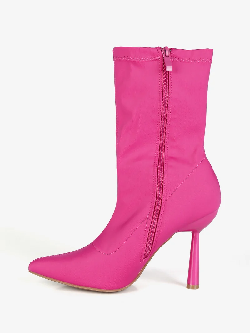 Stivaletti donna a punta - fucsia