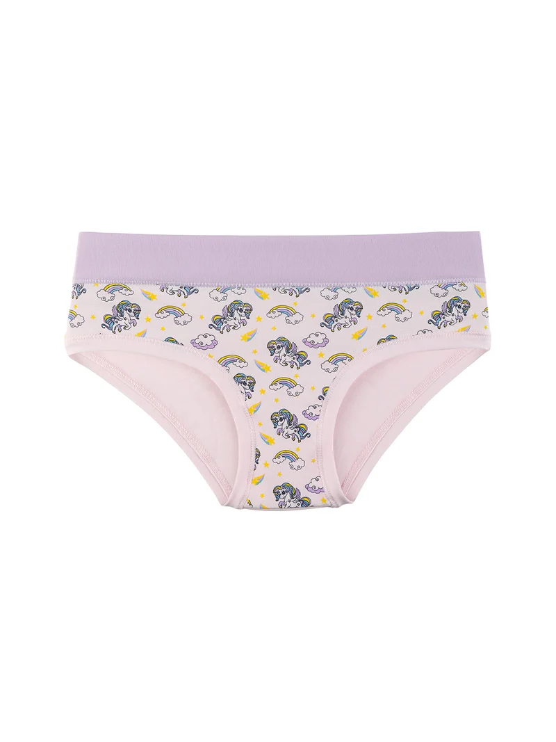 Slip in cotone da bambina con unicorni - lilla