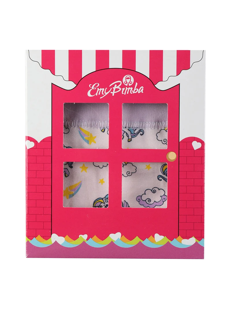 Slip in cotone da bambina con unicorni - lilla