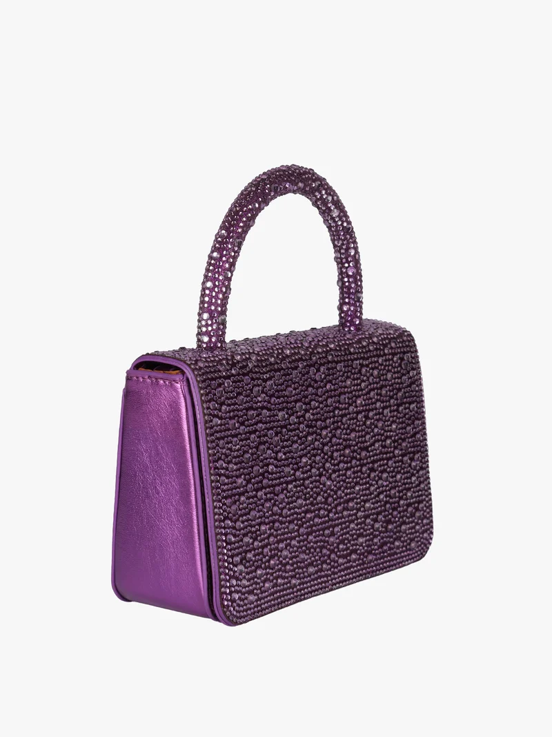 Borsa donna gioiello con strass - lilla