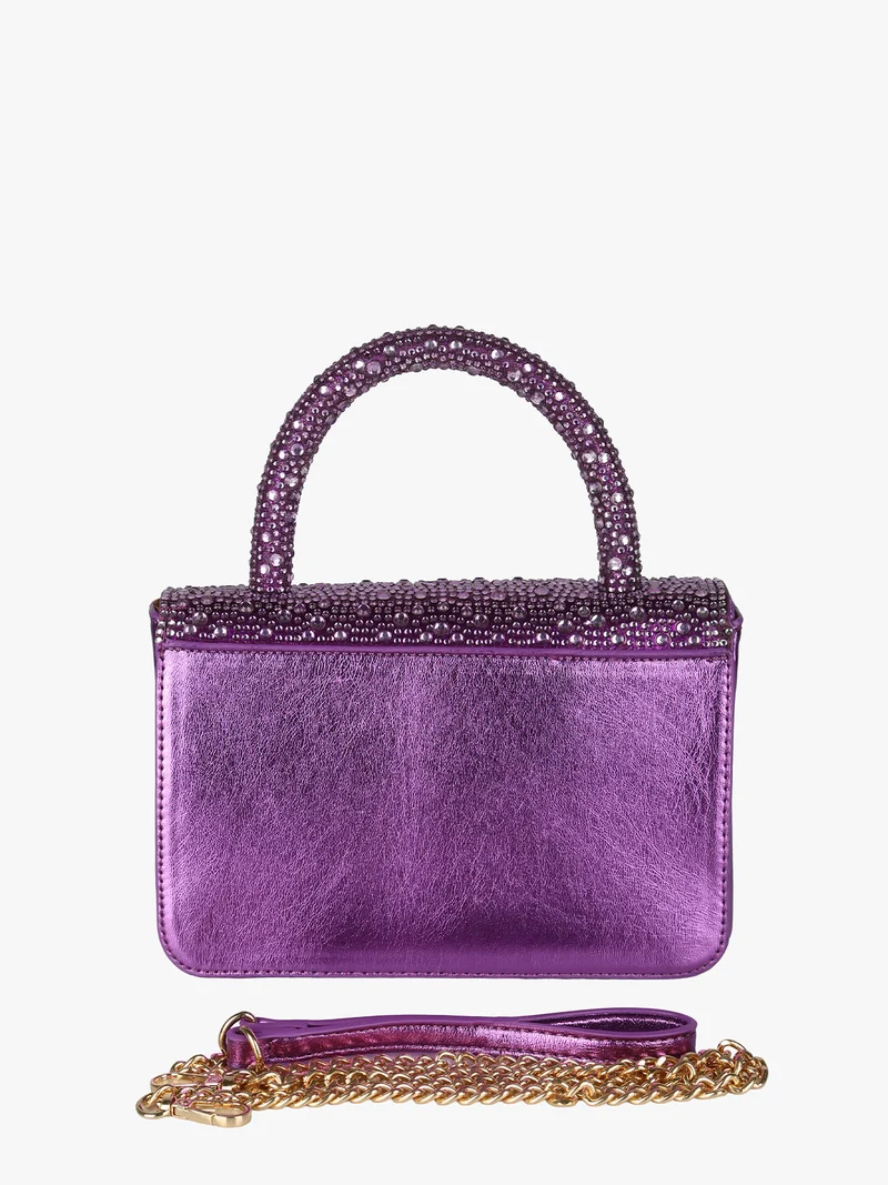 Borsa donna gioiello con strass - lilla