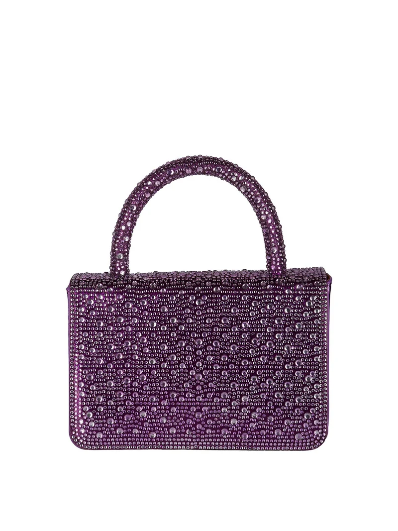 Borsa donna gioiello con strass - lilla
