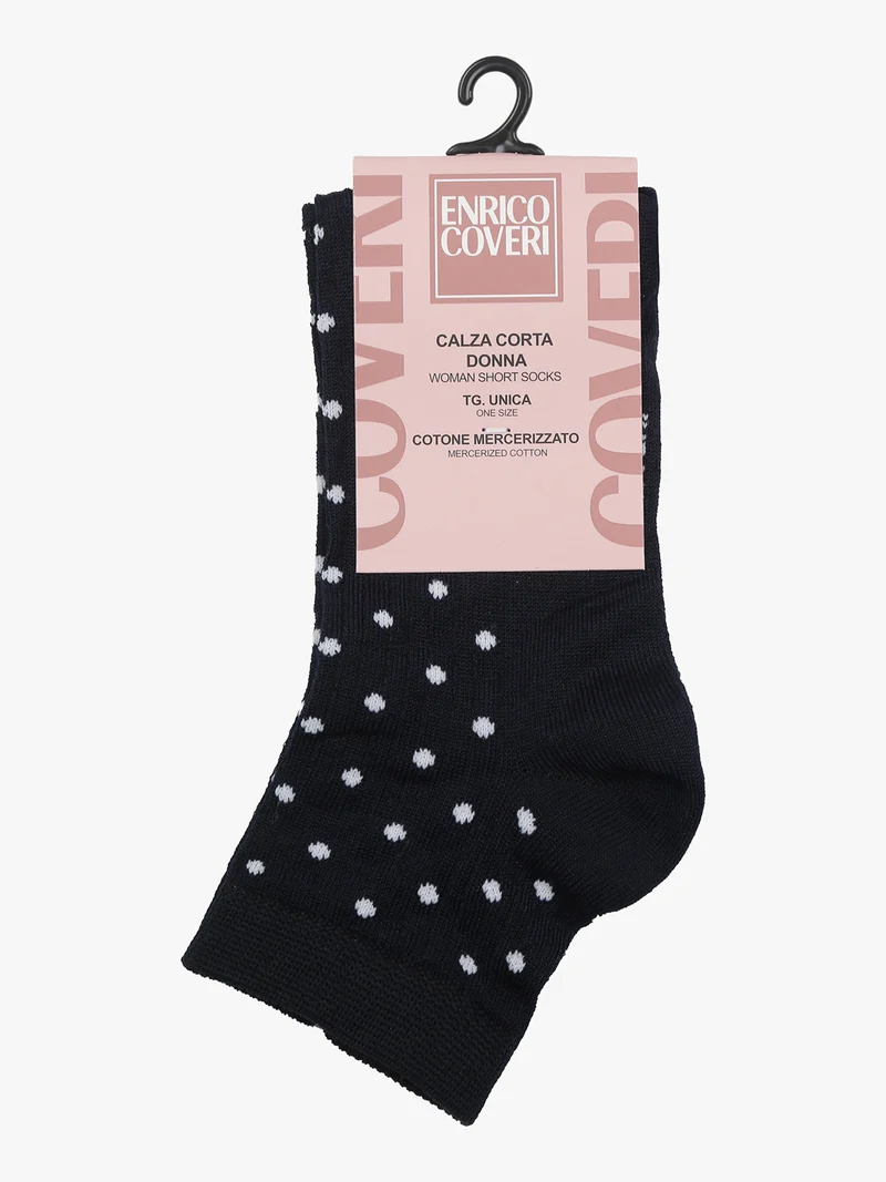Calze corte da donna a pois - blu scuro