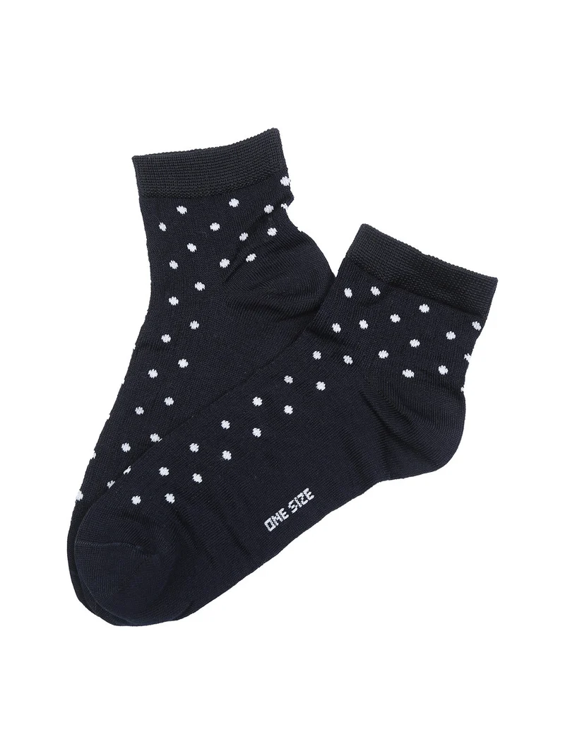 Calze corte da donna a pois - blu scuro