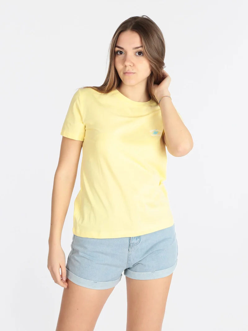T-shirt donna con logo - giallo