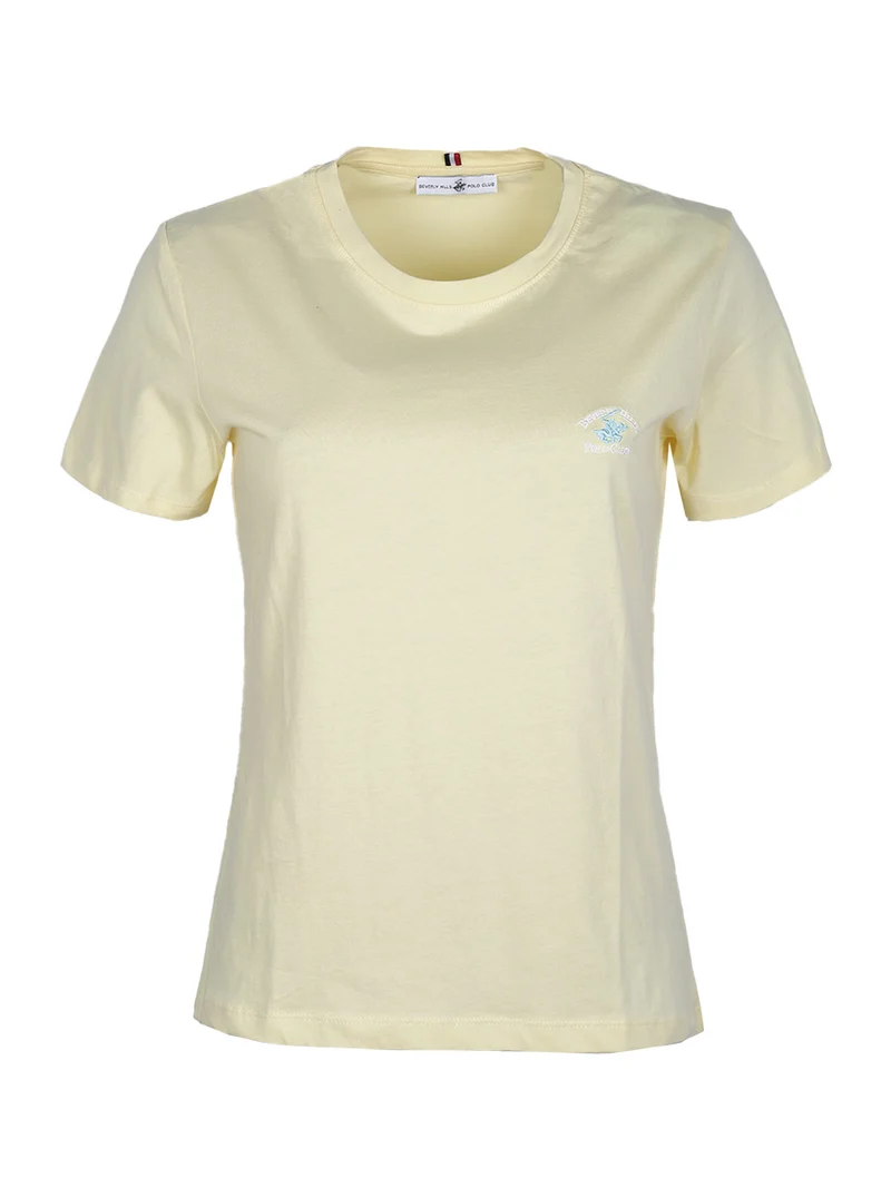 T-shirt donna con logo - giallo