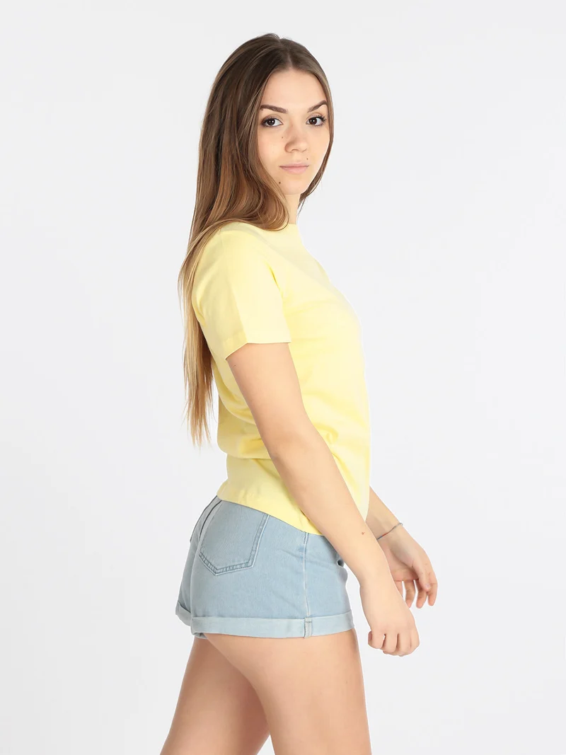 T-shirt donna con logo - giallo