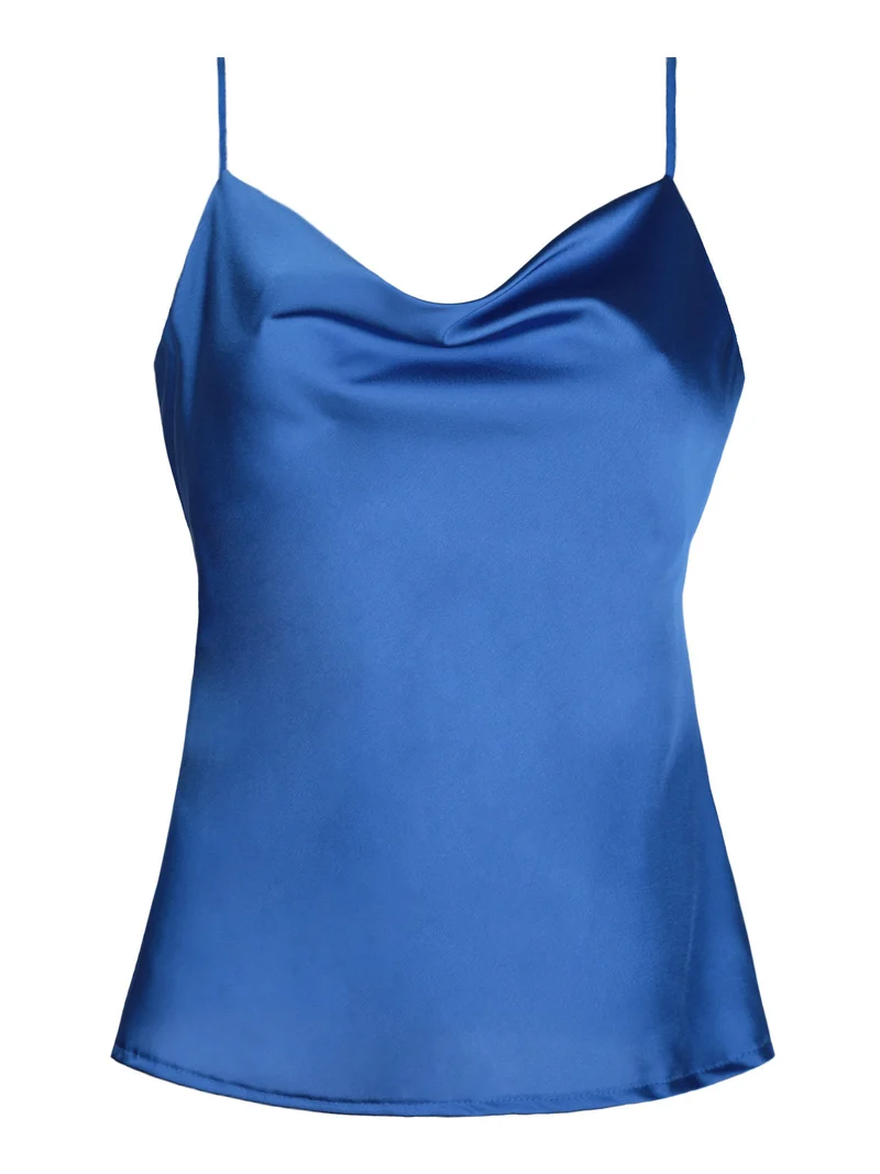 Top donna con scollo a cascata - bluette