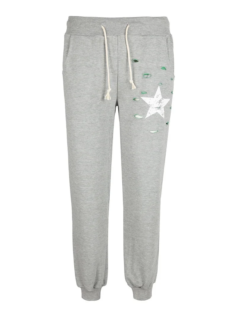Pantaloni sportivi in felpa uomo con stampa - verde