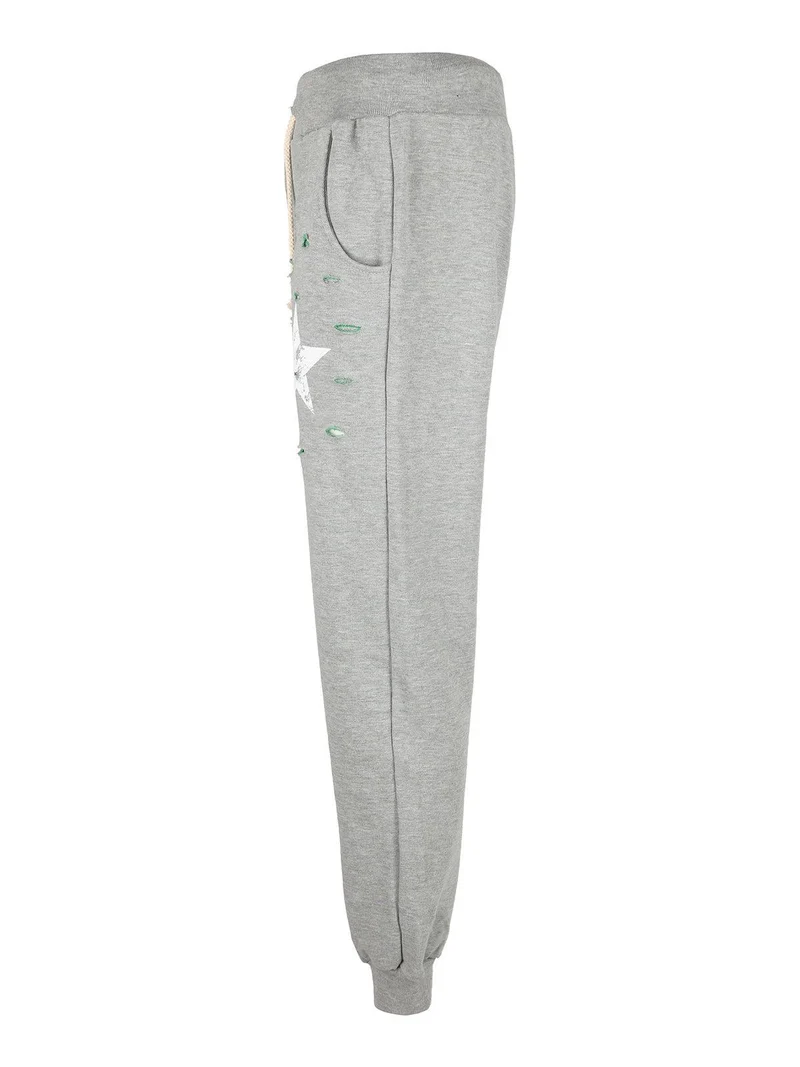 Pantaloni sportivi in felpa uomo con stampa - verde