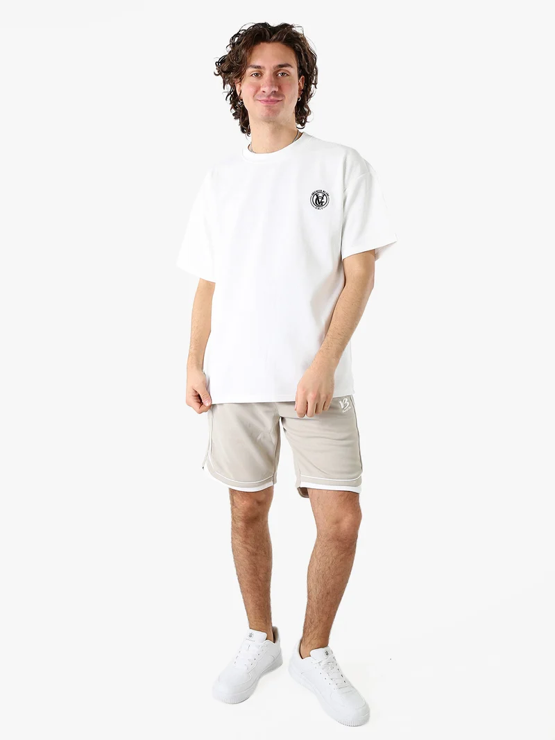 T-shirt girocollo da uomo a nido d'ape - bianco