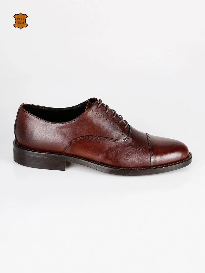 Francesine in pelle con lacci - marrone