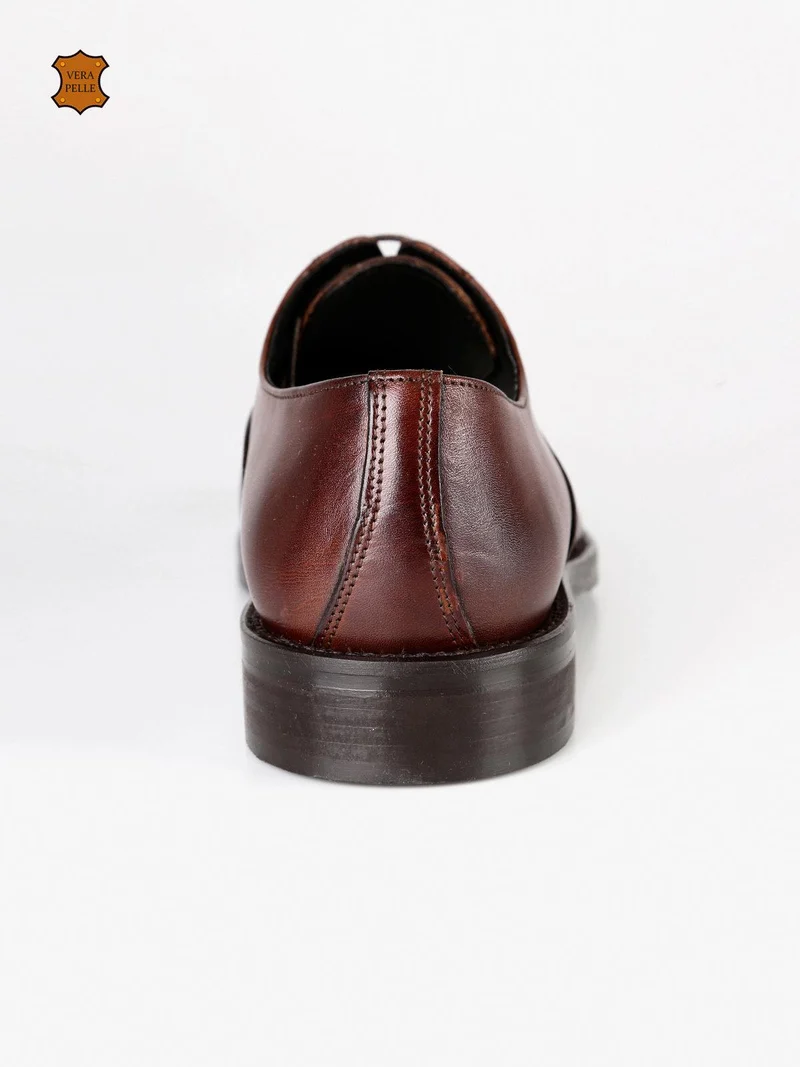 Francesine in pelle con lacci - marrone